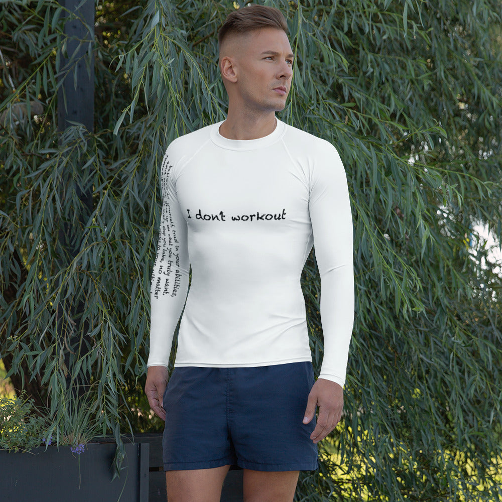 Men's I don't workout running, workout, swimming Rash Guard