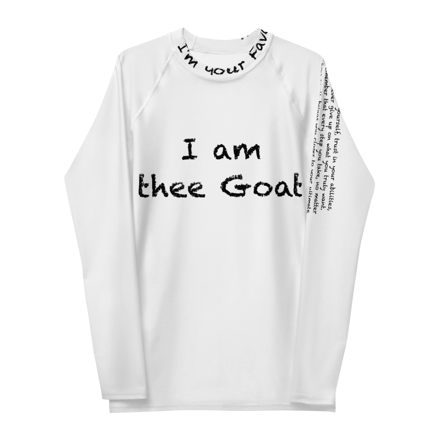 Men's I'm thee goat gym, running, yoga swimming Rash Guard