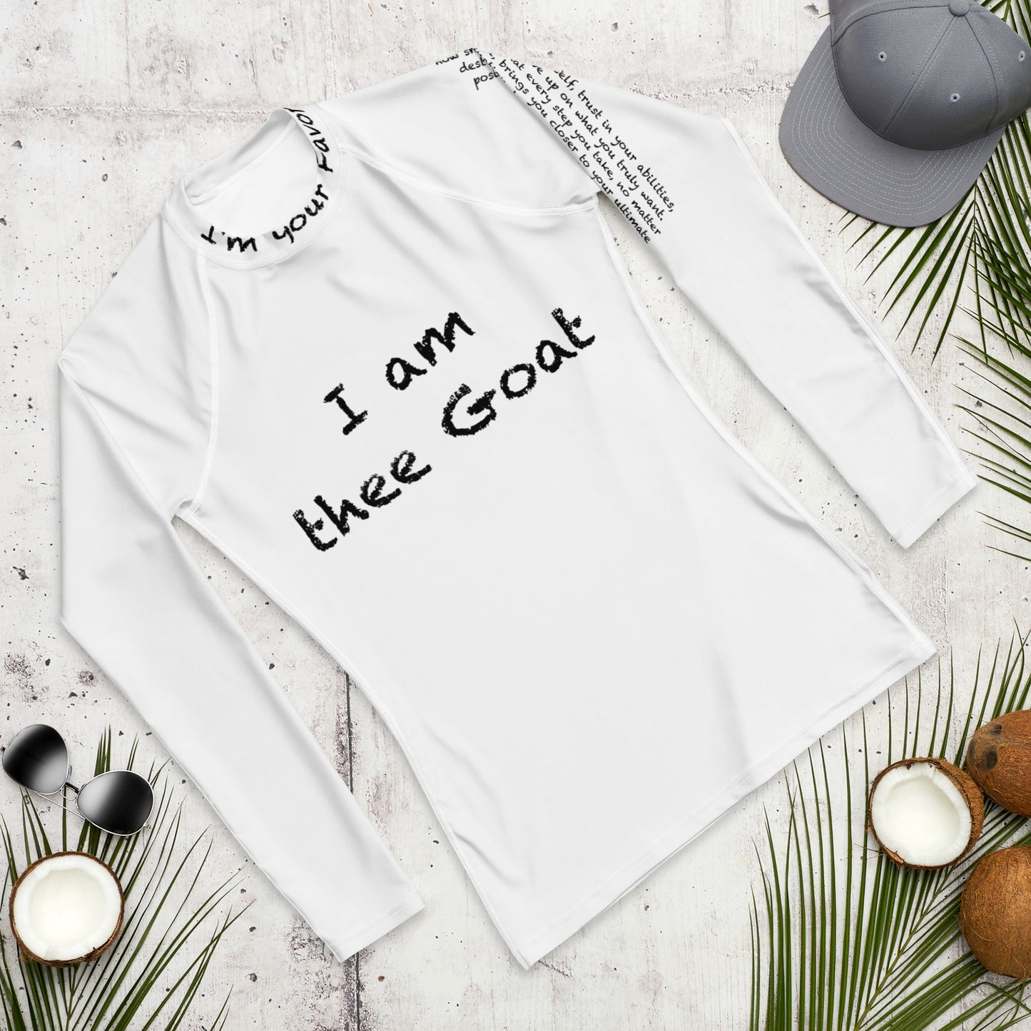 Men's I'm thee goat gym, running, yoga swimming Rash Guard