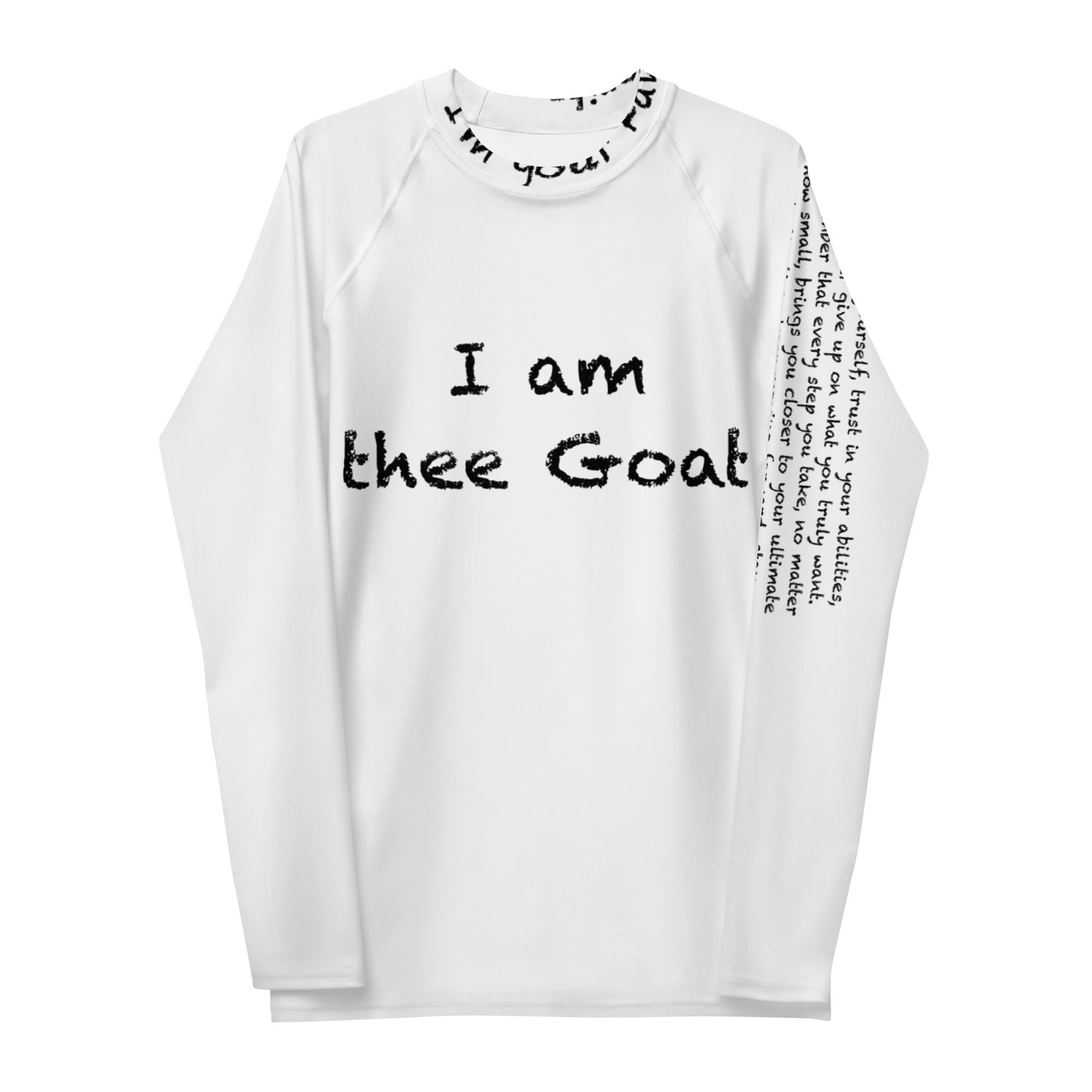 Men's I'm thee goat gym, running, yoga swimming Rash Guard