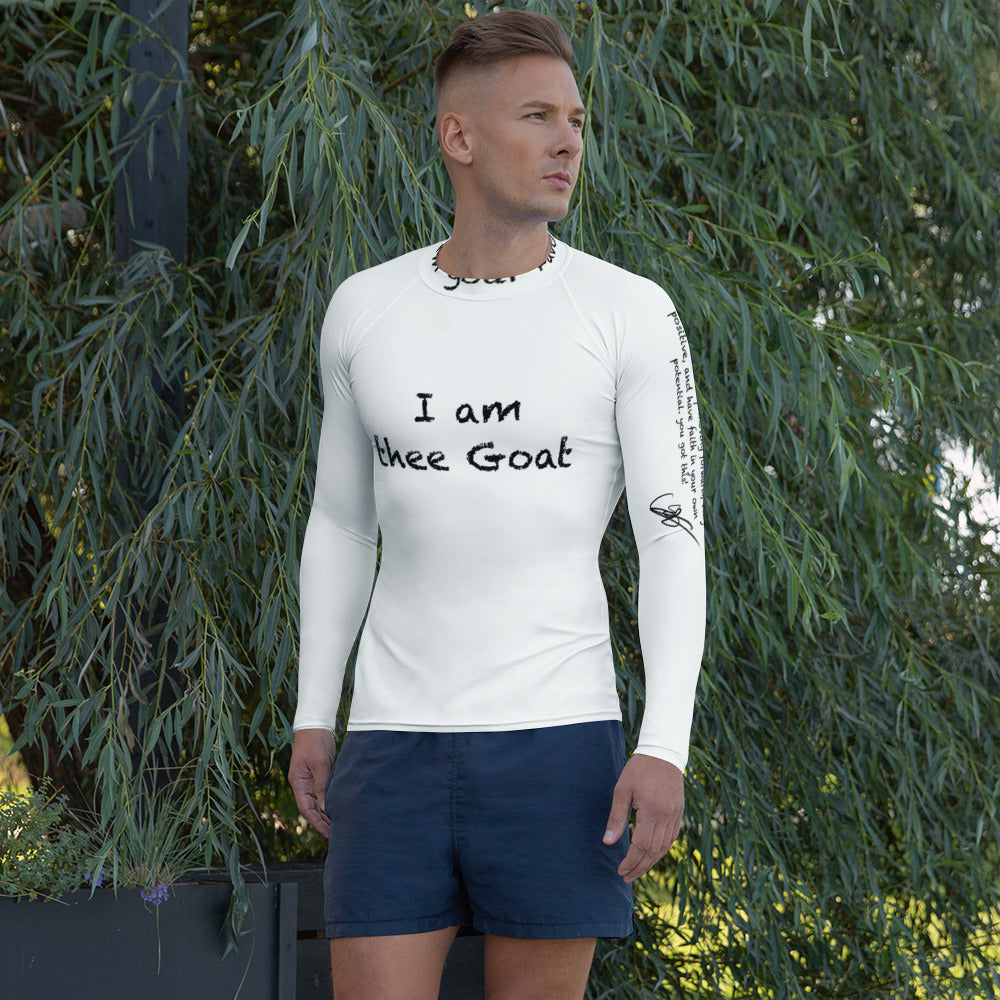 Men's I'm thee goat gym, running, yoga swimming Rash Guard