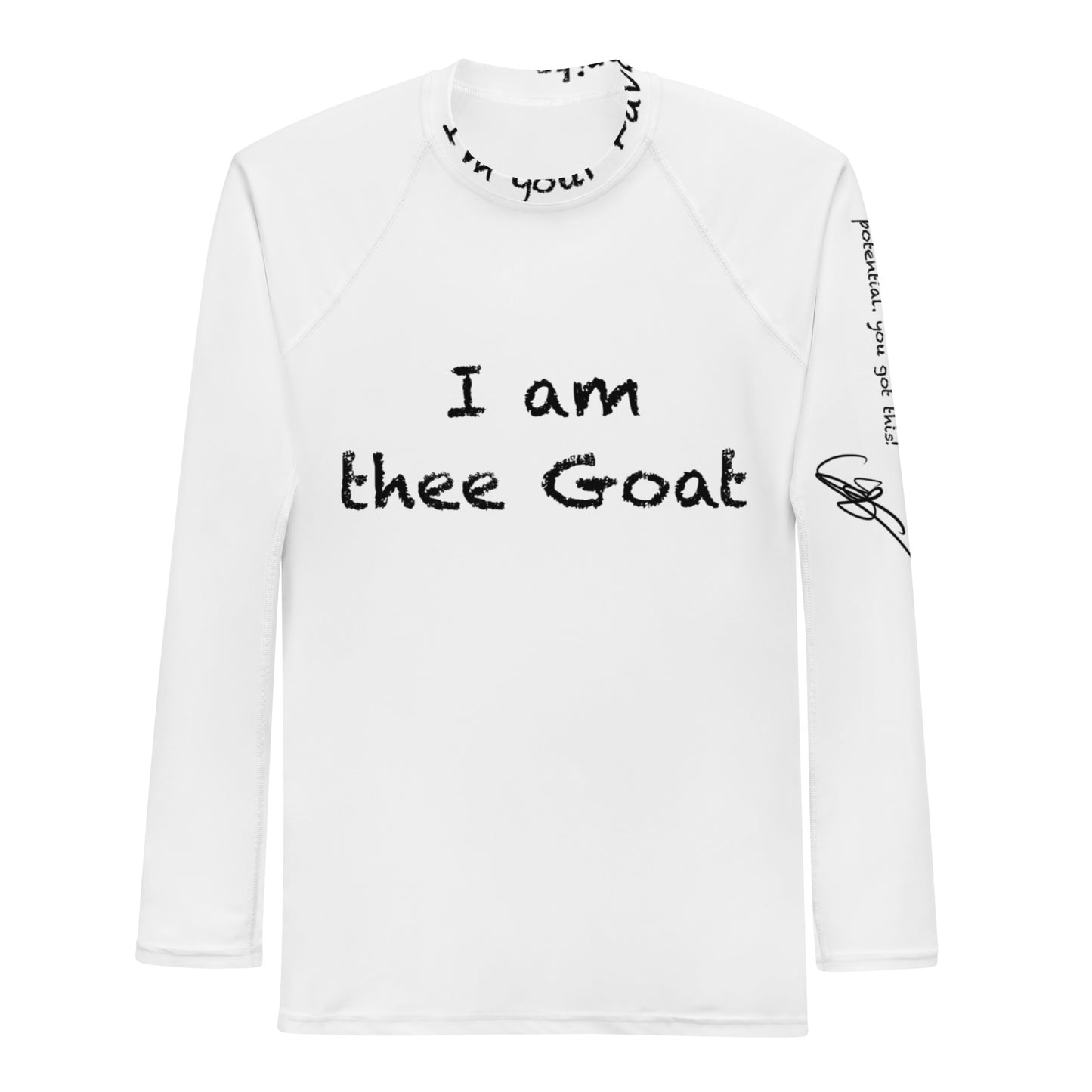 Men's I'm thee goat gym, running, yoga swimming Rash Guard