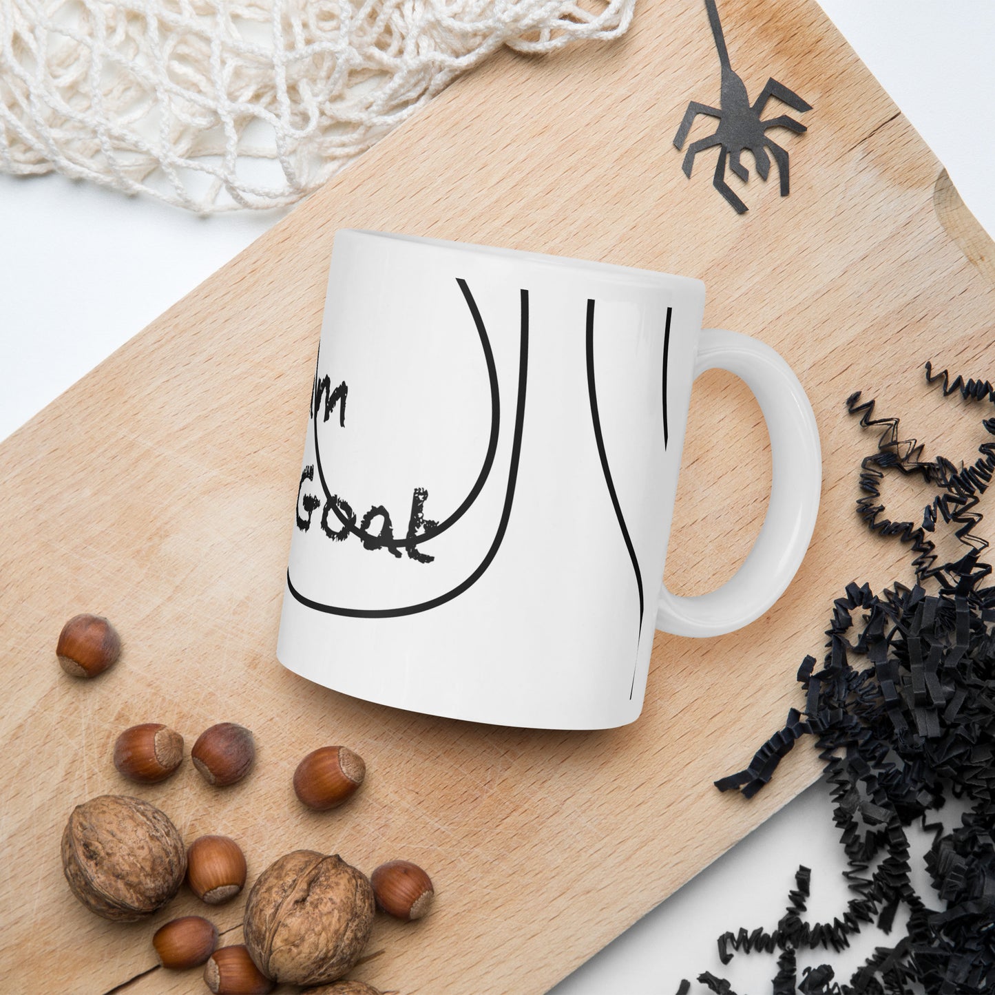 I am thee Goat White glossy coffee tea mug