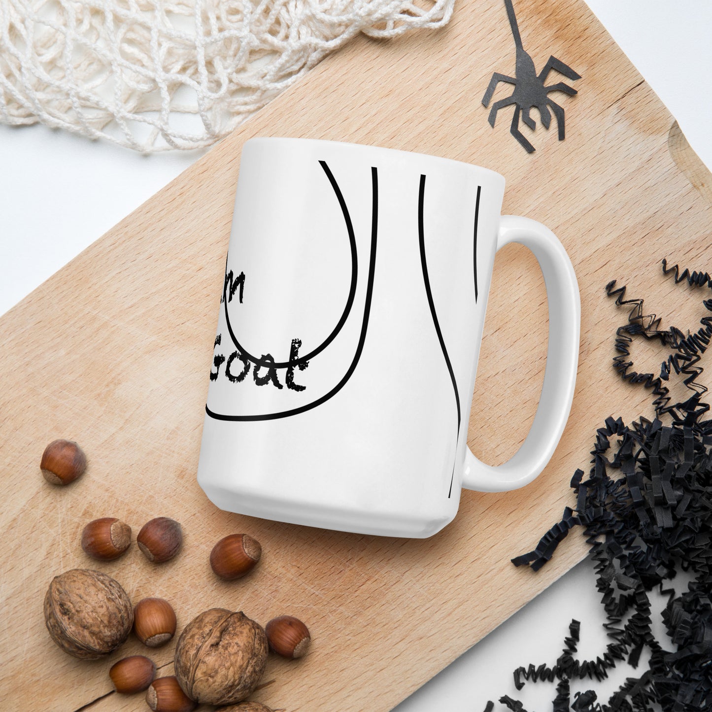 I am thee Goat White glossy coffee tea mug